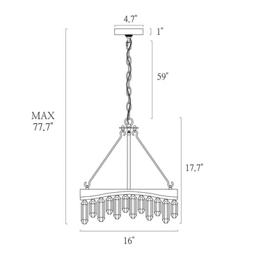 Zephyrine 4-Light Chandelier - Adjustable Height for High Ceilings 