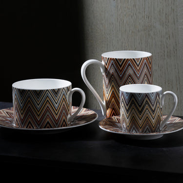 Coffee Cups & Saucers, Set of 2 by Missoni Home in Zig Zag Jarris 148, view 4