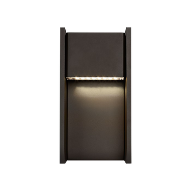 Bronze Zuri outdoor wall light by Visual Comfort with modern cylindrical design for patios and entryways