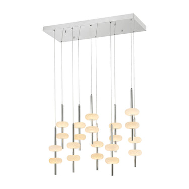 Finesse Decor Double Spanish Alabaster Rectangular Chandelier Chrome