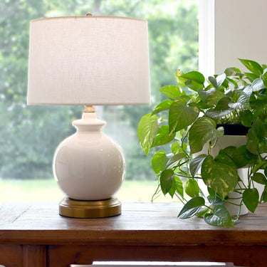 Abbeygale rechargeable lamp, Ivory & Brass – view 4