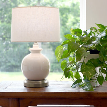 Abbeygale rechargeable lamp, Ivory & Nickel – view 5