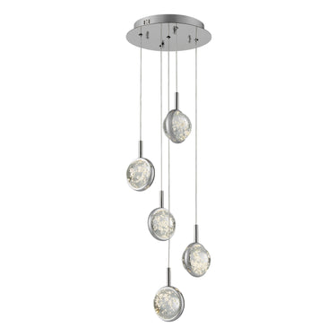 Finesse Decor Bubbling Glow Round Chandelier Chrome