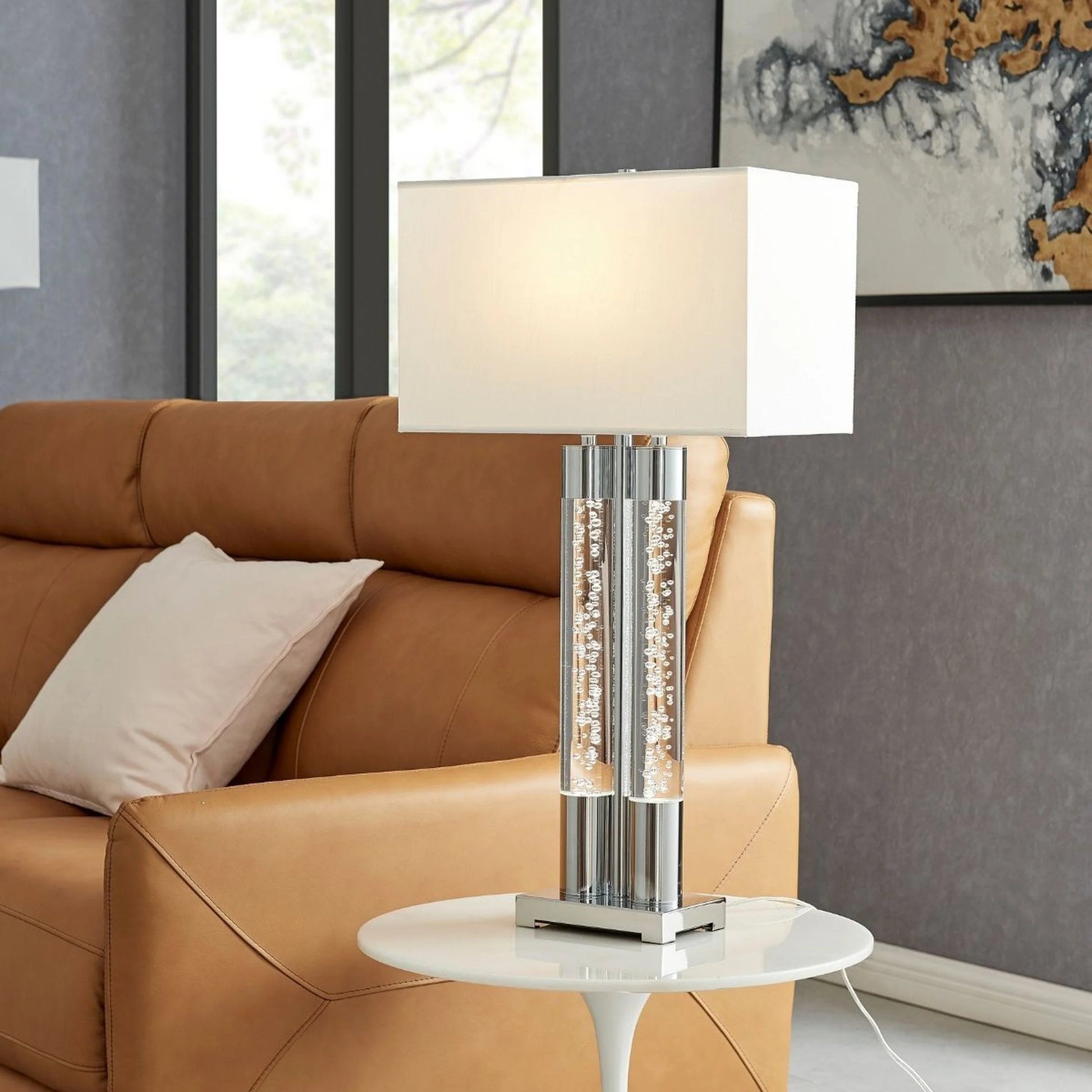 Acrylic Table Lamp in Chrome - Smart Light 2