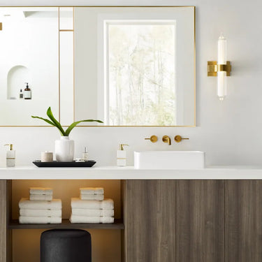 Visual Comfort Langston 23 designer wall light with etched glass and LED
