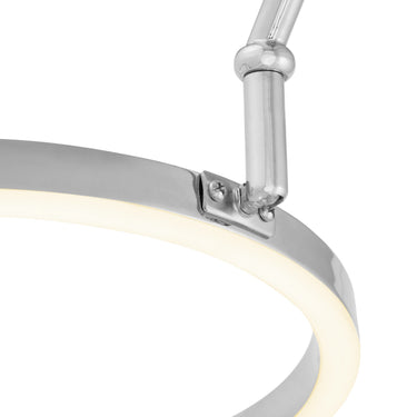 Finesse Decor LED Three Ring Hong Kong Arc Floor lamp Chrome, Not Dimmable