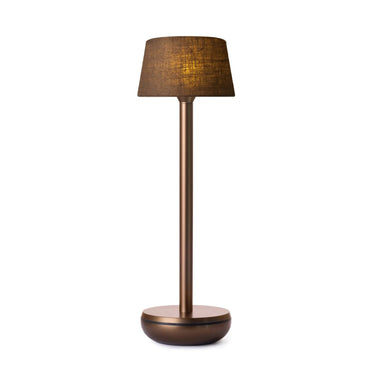 Humble Air V2 Rechargeable Lamp – Bronze with Brown Linen Shade
