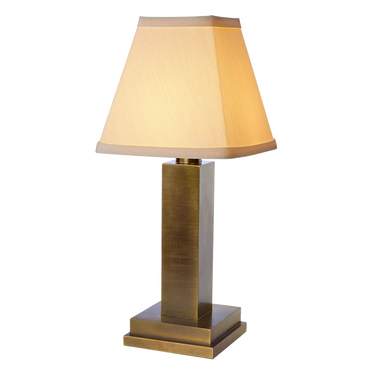Albert rechargeable lamp by NEOZ – Aged Brass with cotton shade