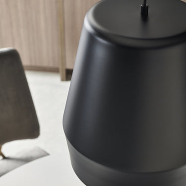 Allea 700TDALEBG Modern Black Pendant Light - Detail of Spun Metal Finish 
