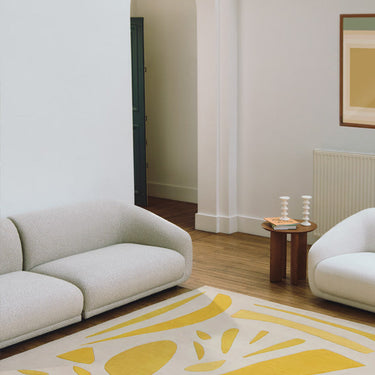 Alpha wool rug in Yellow, full view