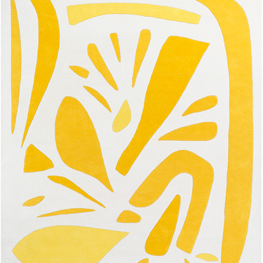 Alpha wool rug in Yellow, full view