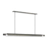 Ambrose 72 linear chandelier's etched glass diffuser providing even, glare-free light in a modern living space.