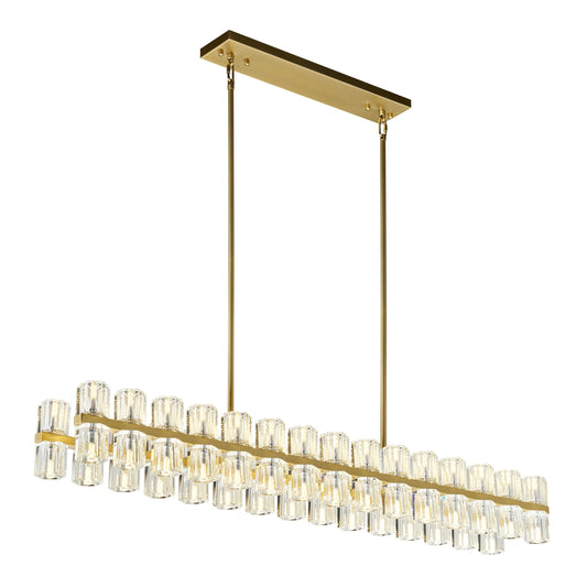 Anderson 36 Light Rectangular Chandelier Crystal and Gold 1