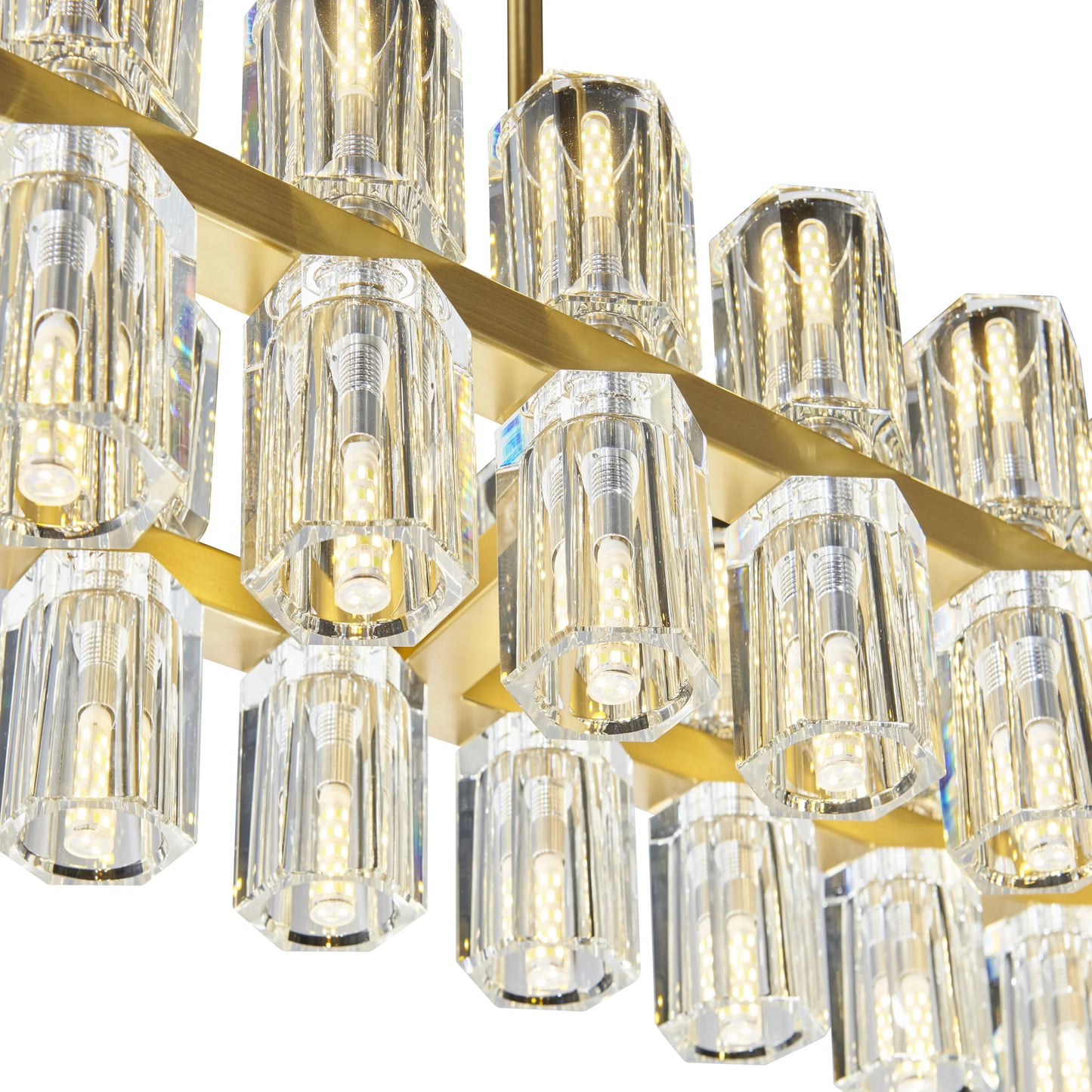 Anderson 36 Light Rectangular Chandelier Crystal and Gold 4