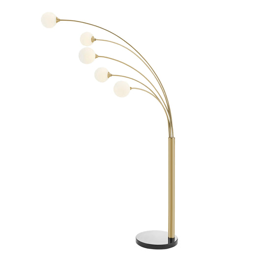 Finesse Decor Anechdoche 5-Light Gold and White Floor Lamp 1