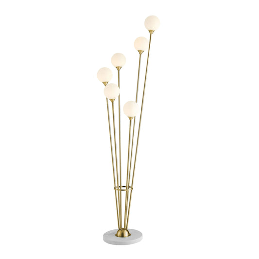 Finesse Decor Anechdoche 6 Lights Gold and White Floor Lamp 1