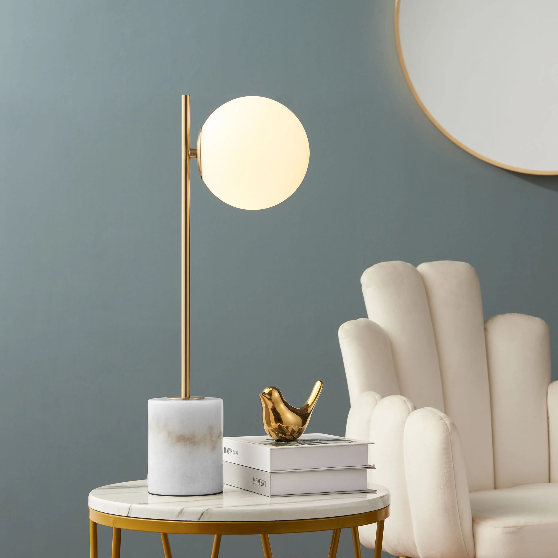 Anechdoche Gold and White Table Lamp 2