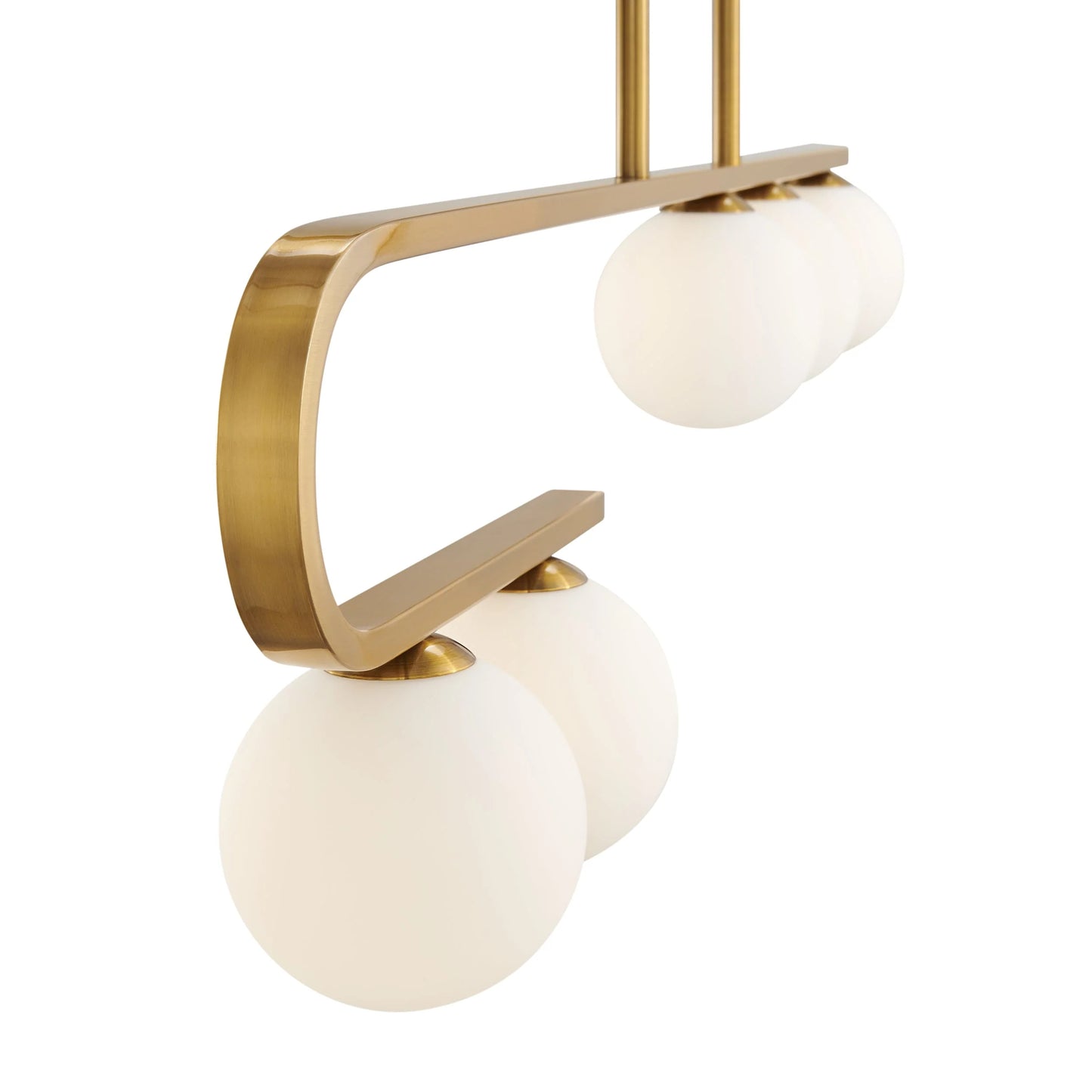 Finesse Decor Anechdoche Rectangular Gold and White Chandelier 3