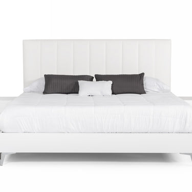 Nova Domus Angela Eastern King Italian White Eco Leather Bedroom Set