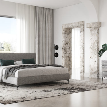 Nova Domus Aria Italian Grey Fabric Eastern King Bed