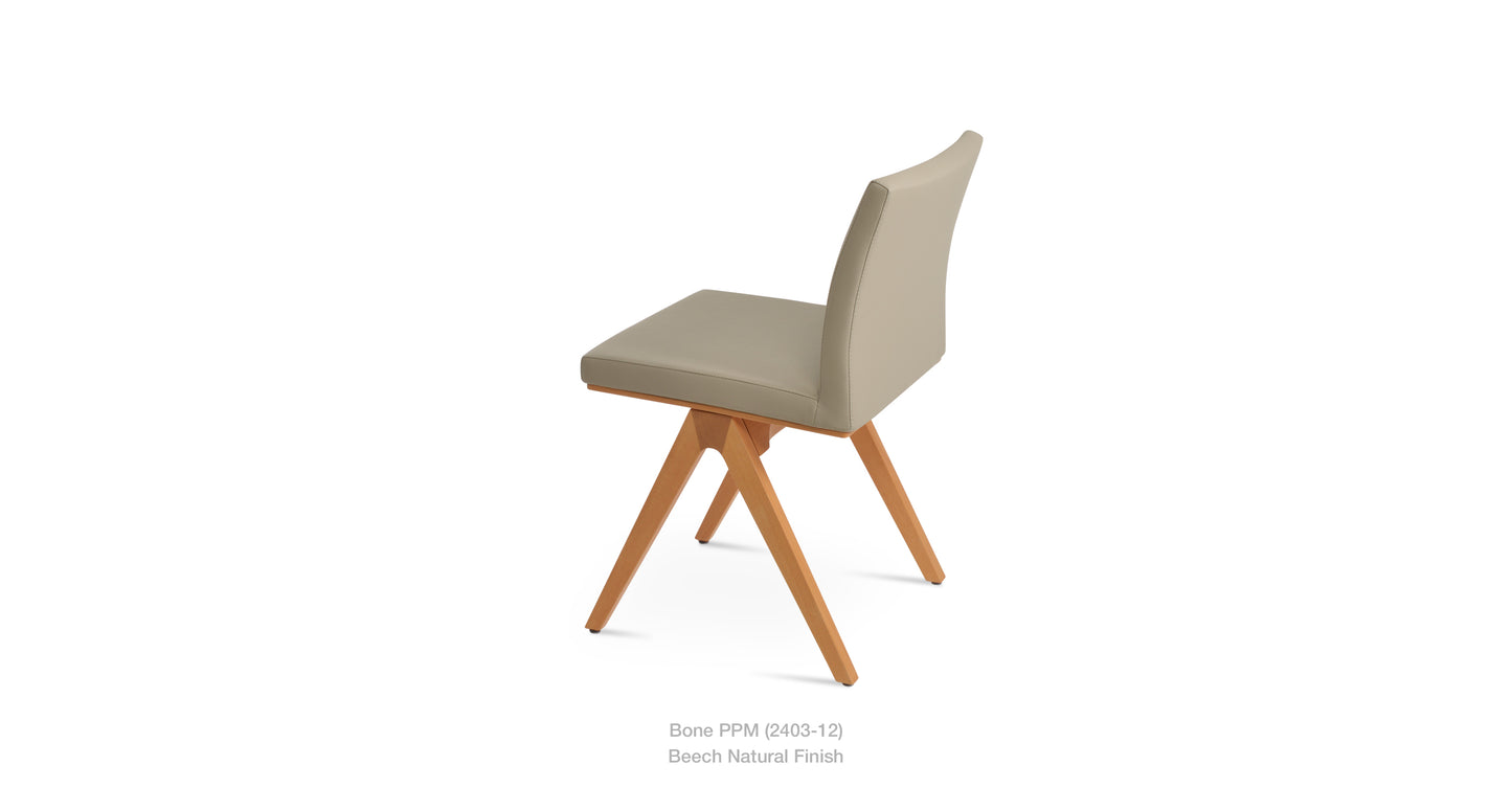 Soho Concept Aria Fino Wood Dining Chair Leather | Loftmodern 5