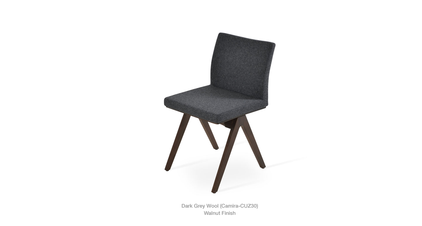 Aria Fino Wood Chair with Fabric Seat Cover