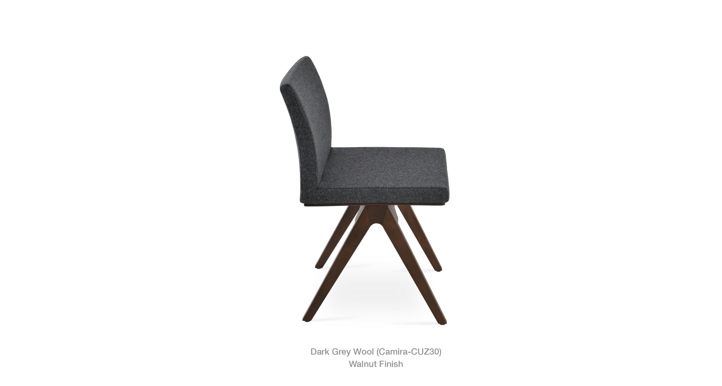 Aria Fino Wood Chair with Fabric Seat Cover