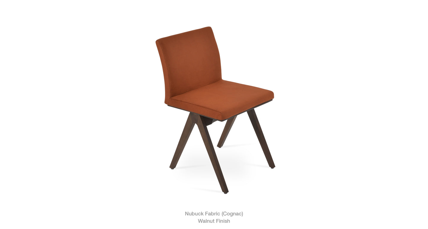 Aria Fino Wood Chair with Fabric Seat Cover