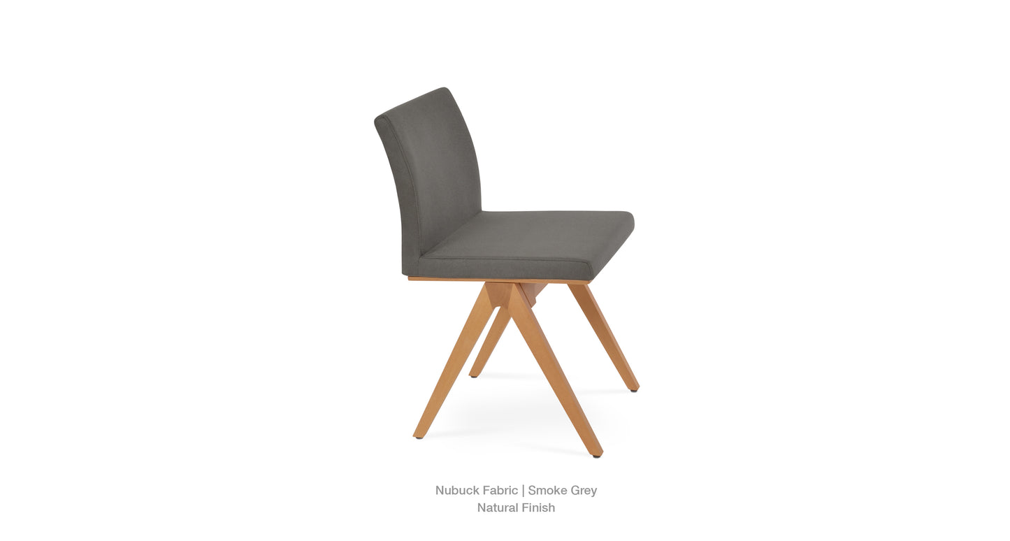 Aria Fino Wood Chair with Fabric Seat Cover