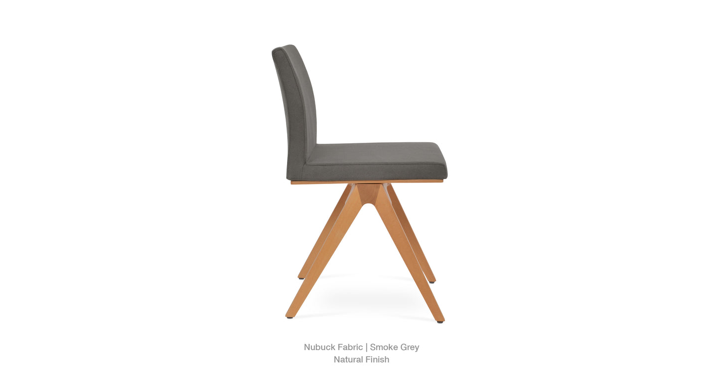 Aria Fino Wood Chair with Fabric Seat Cover