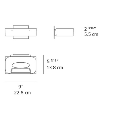 Artemide Melete Wall Light white die-cast aluminum finish dimensions