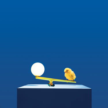 Artemide Yanzi Table Lamp by Neri&Hu with light turned on