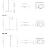 Artes Pendant Light drawings from the CTO Lighting data sheet, with dimensions in millimetres and inches