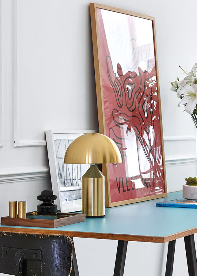 Atollo Gold Table Lamp by Oluce