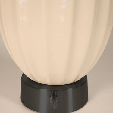 Sleek design of Modern Lantern Ava Ivory Ceramic Cordless Table Lamp