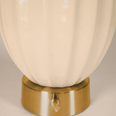 Elegant Ava Ivory Ceramic Cordless Lamp on Brass Mini Base by Modern Lantern