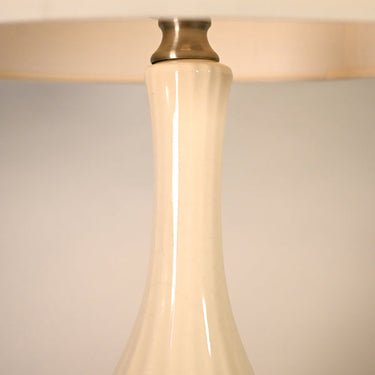 Nickel Base Ava Ivory Ceramic Cordless Lamp for Modern Interiors