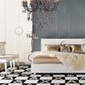 Queen A&X Ovidius Modern Bedroom Set with White Crocodile Textured Finish
