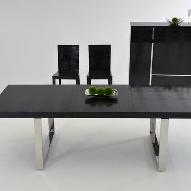 AX Skyline Black Crocodile Lacquer Extendable Dining Table