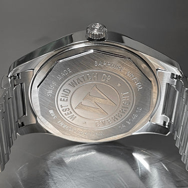 West End Watch Co. Sowar Prima Automatic Watch – Grey Dial, Stainless Steel Bracelet, Swiss Made - Clearance