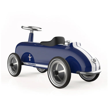 Baghera Ford Mustang ride-on car side profile in blue