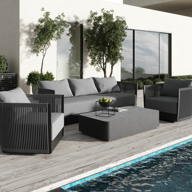 Renava Bali Outdoor Black & Grey Sofa Set