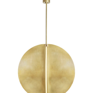 Bau 36" Natural Brass Pendant Light: Modern Bauhaus-inspired Design for Dining Rooms
