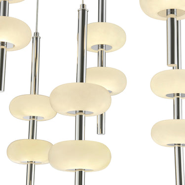 Finesse Decor Double Spanish Alabaster Rectangular Chandelier Chrome