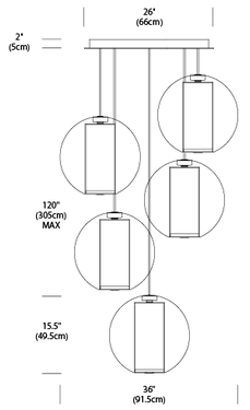 Bel Occhio 5-Light Acrylic Globe LED Chandelier by Pablo Designs - image 4