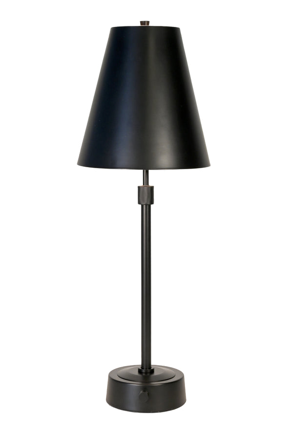 Modern Lantern Mini Cordless Buffet Lamp - Black with Metal Shade