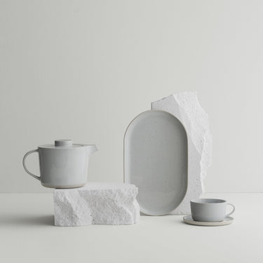 Ceramic Stoneware Tea Cups Saucers Set Of 2 Sablo Blomus 64158