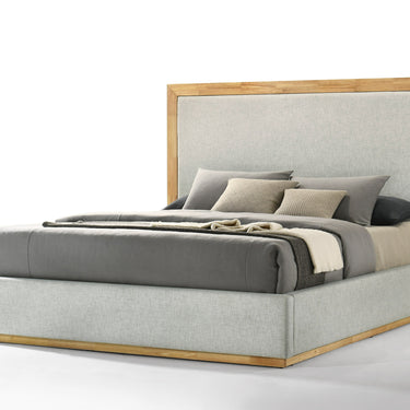 Nova Domus Santa Barbara Grey Fabric Natural Bedroom Set