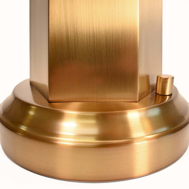 Chaplan rechargeable lamp, Antique Brass with Linen Shade – view 2