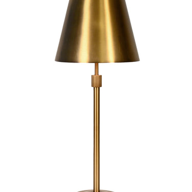 Elegant Antique Brass Mini Cordless Buffet Lamp with Metal Shade